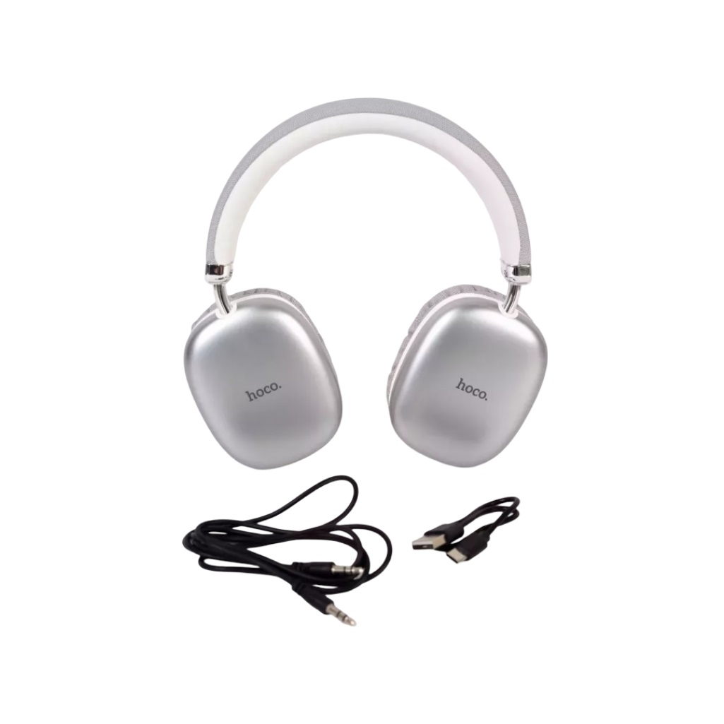 Наушники беспроводные Hoco W35 Silver, Для прослушивания музыки, серебристые