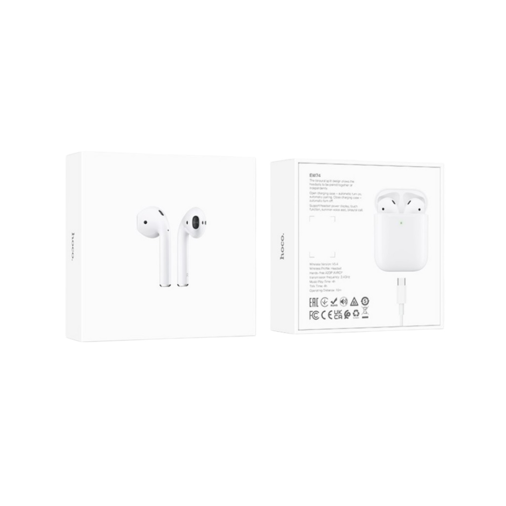 Наушники беспроводные Hoco EW74, Для прослушивания музыки, белые
