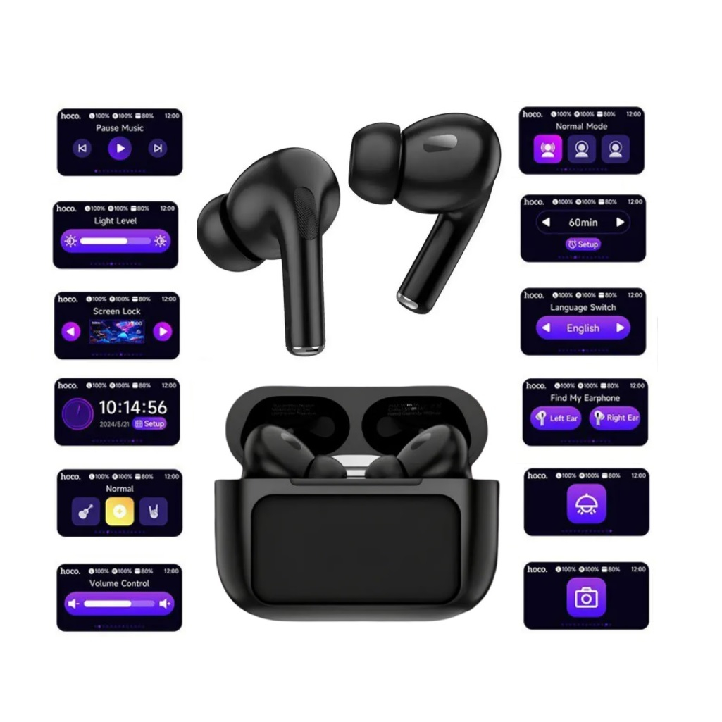 Наушники беспроводные Hoco EW79, Для прослушивания музыки, сенсорный дисплей, черные