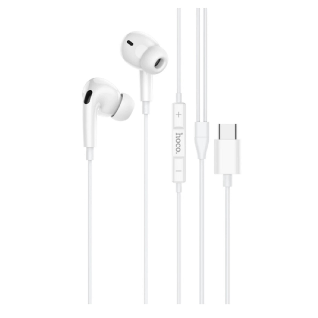Наушники проводные Hoco Pro M101, внутриканальные, регулятор громкости, белые
