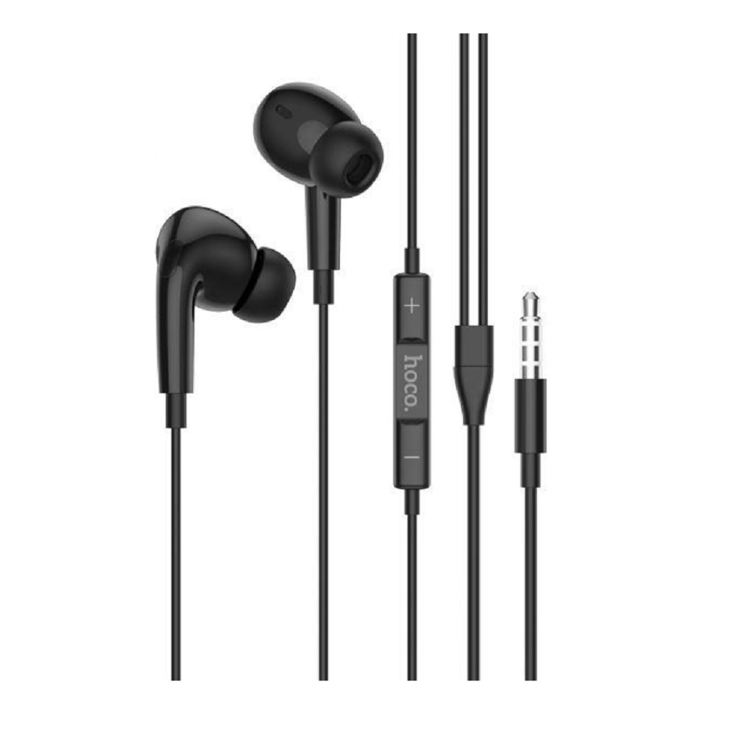 Наушники проводные Hoco Pro M101, внутриканальные, регулятор громкости, черные