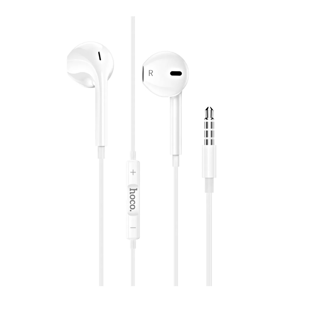 Наушники проводные Hoco M101, внутриканальные, регулятор громкости, белые