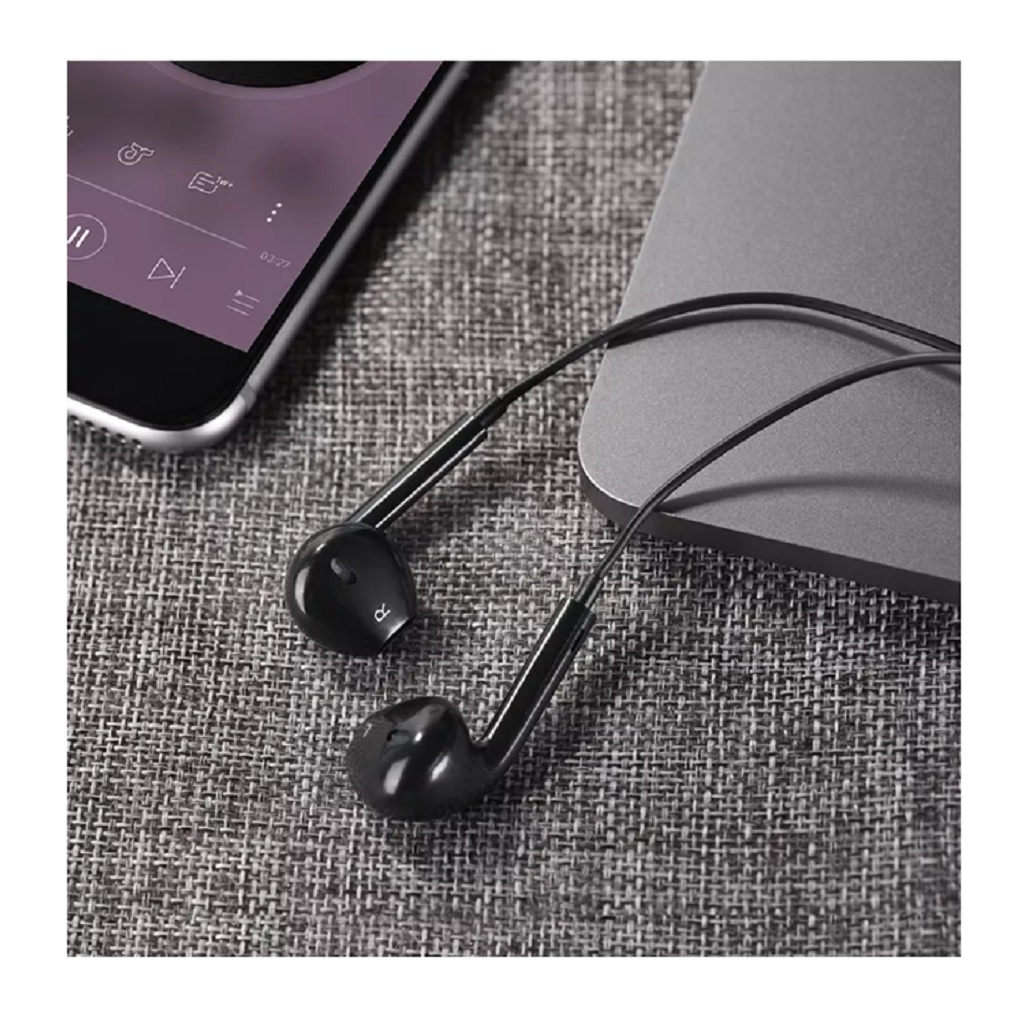 Наушники проводные Hoco M101, внутриканальные, регулятор громкости, черные