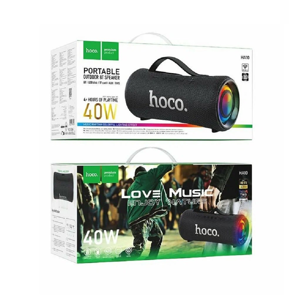 Колонка Hoco HA10B, 40 Вт, ABS-пластик, Bluetooth 5.3, черная