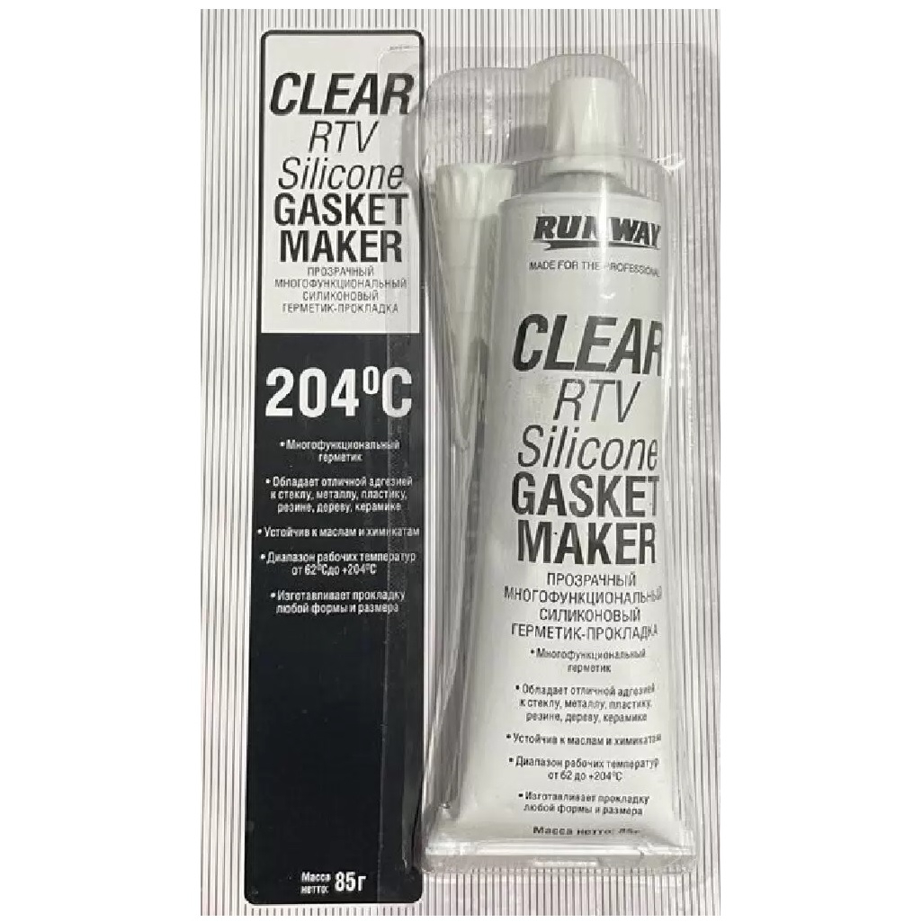 Герметик силиконовый Runway RW8502, многофункциональный, прозрачный, 85 г 