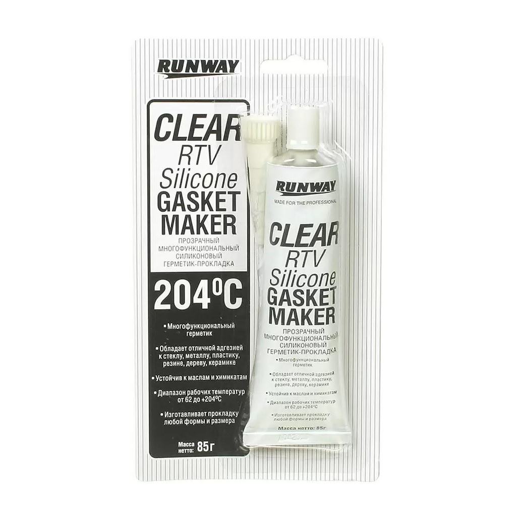 Герметик силиконовый Runway RW8502, многофункциональный, прозрачный, 85 г 