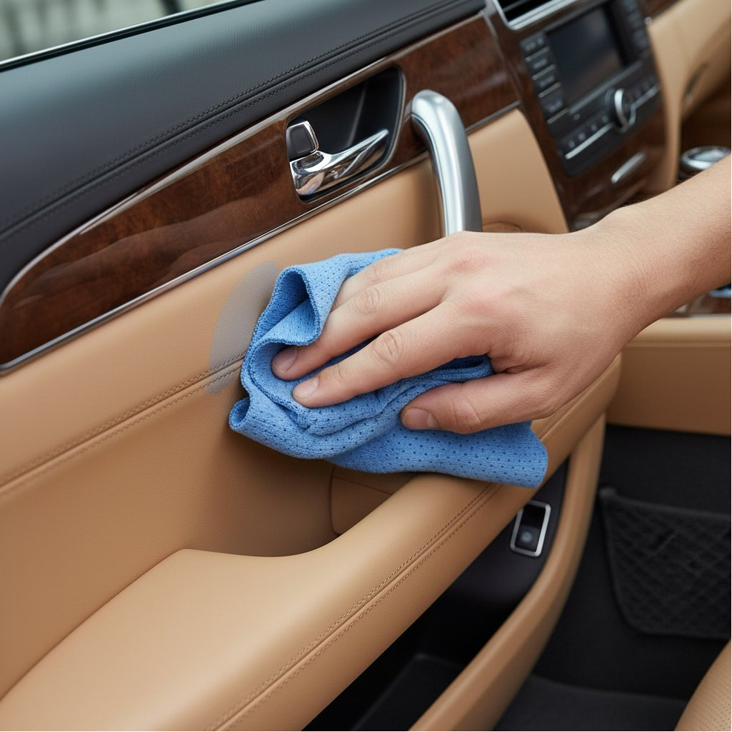 Салфетка замша Grass для кузова автомобиля, перфорированная, 40х55 см