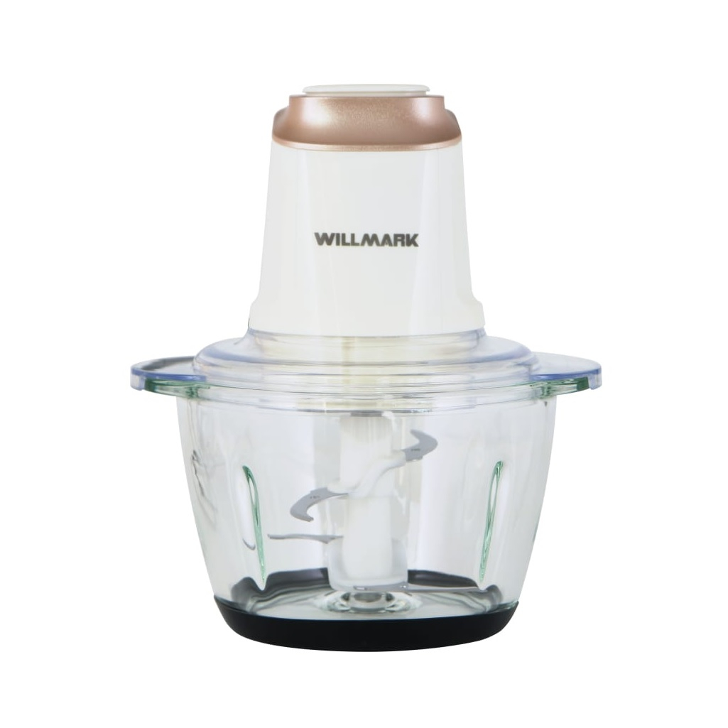 Измельчитель Willmark WMC-5288, 2001445, стеклянная чаща 1.2 л, двойные лезвия, корпус из пластика, кремовый