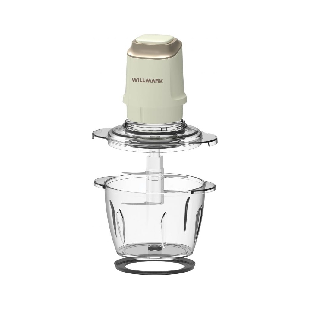 Измельчитель Willmark WMC-5288, 2001445, стеклянная чаща 1.2 л, двойные лезвия, корпус из пластика, кремовый