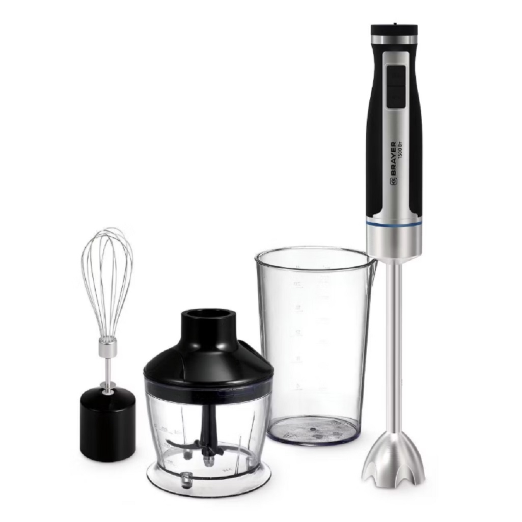 Блендер погружной Brayer BR1268, стеклянная чаша 0.6 л, Турбо режим, 1500 Вт