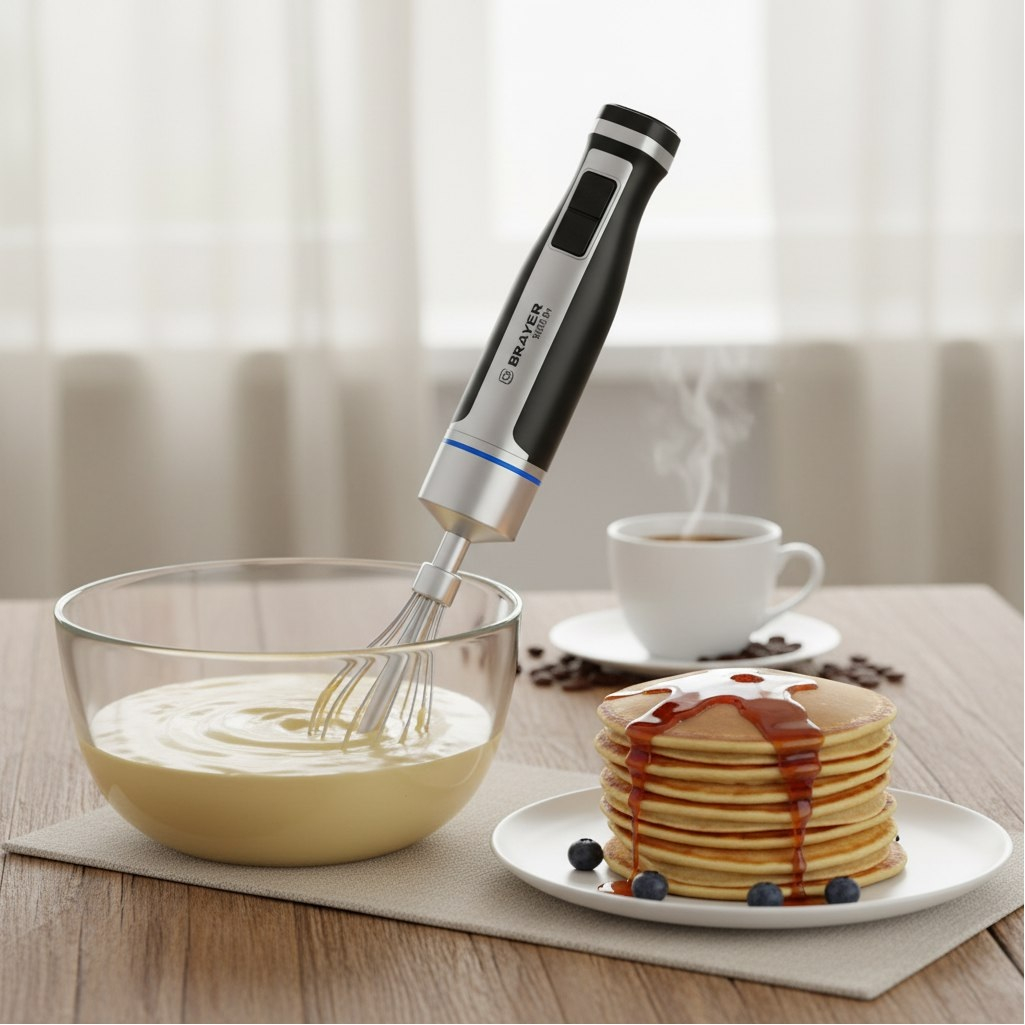 Блендер погружной Brayer BR1268, стеклянная чаша 0.6 л, Турбо режим, 1500 Вт