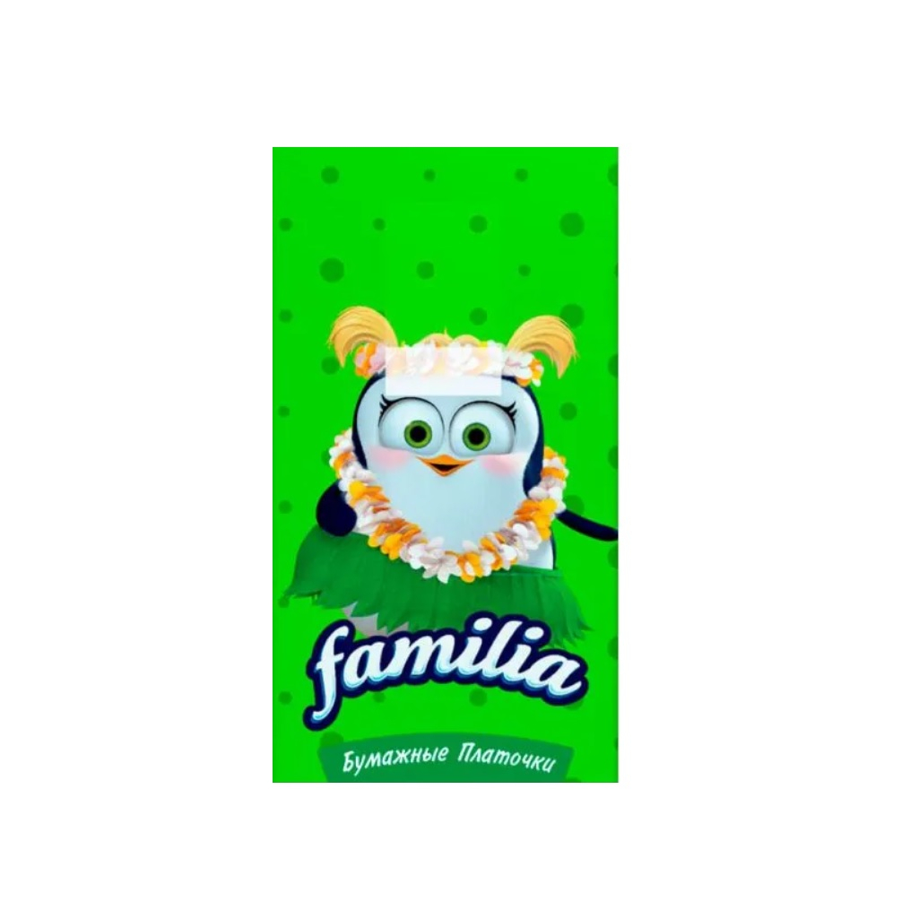 Носовые бумажные платочки Familia Classical, трехслойные, в пачке 10 платочков