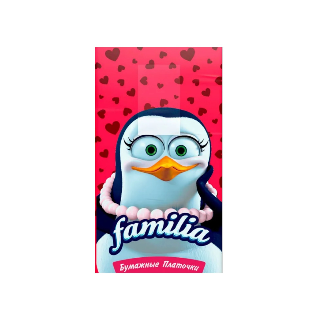 Носовые бумажные платочки Familia Classical, трехслойные, в пачке 10 платочков