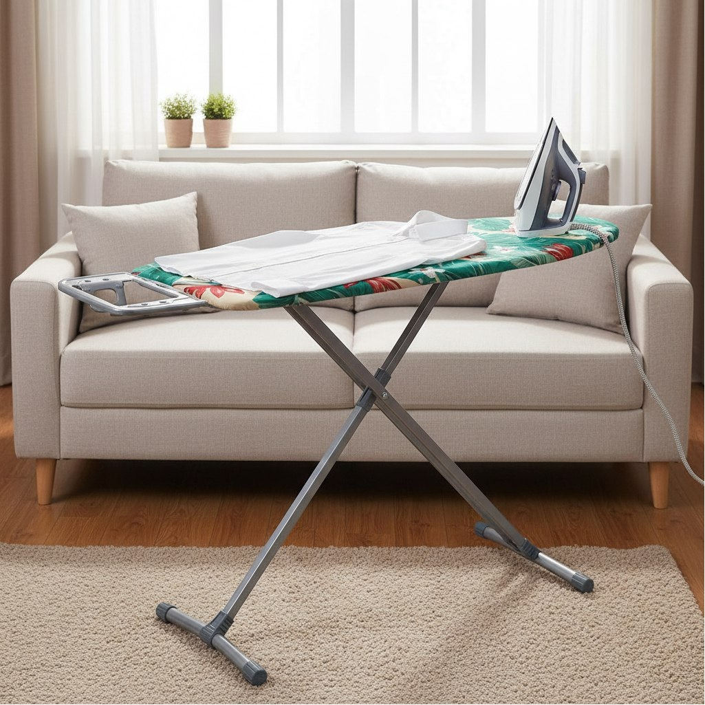 Доска гладильная Nika 10+ Тропические листья, 211290, подставка под утюг, металл, 400х1220 мм