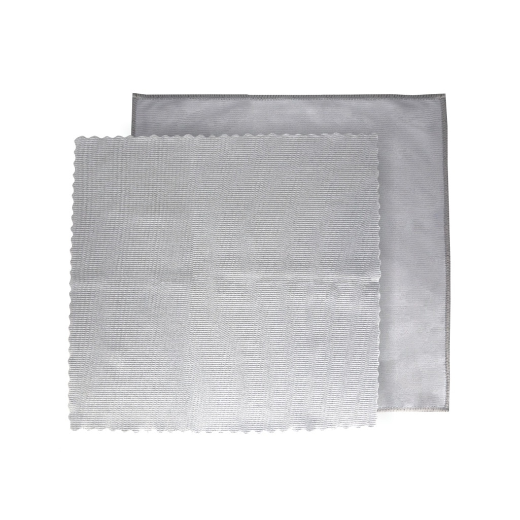 Набор салфеток ClimArt для стекол и зеркал, микрофибра, серый, 40х40 см, в упаковке 2 штуки