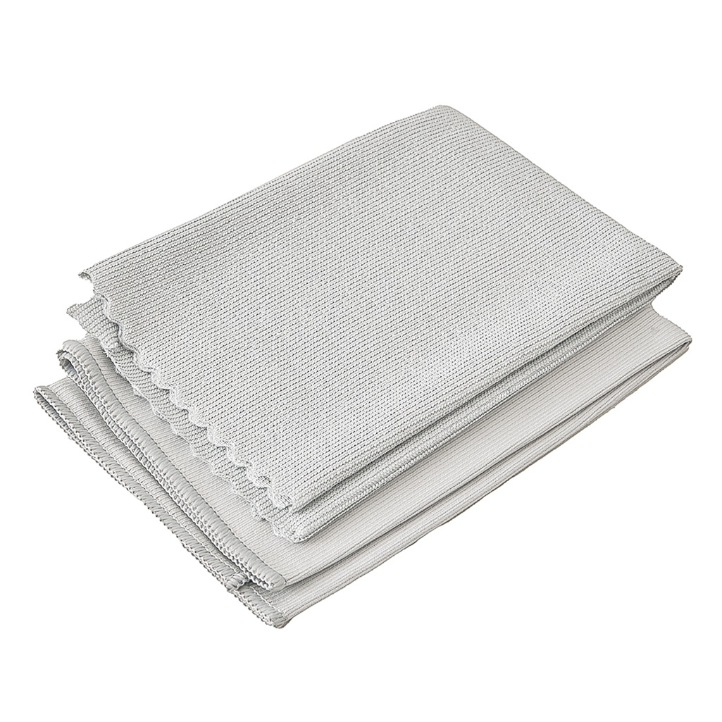 Набор салфеток ClimArt для стекол и зеркал, микрофибра, серый, 40х40 см, в упаковке 2 штуки