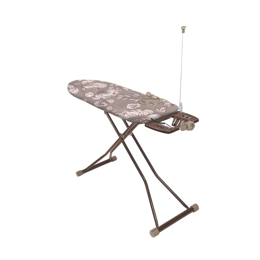 Доска гладильная Nika P2 HP2/F Haushalt flowers, подставка под утюг, розетка с удлинителем, 400х1200 мм