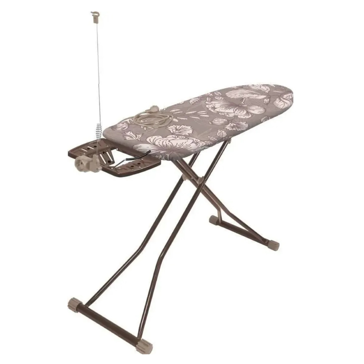Доска гладильная Nika P2 HP2/F Haushalt flowers, подставка под утюг, розетка с удлинителем, 400х1200 мм