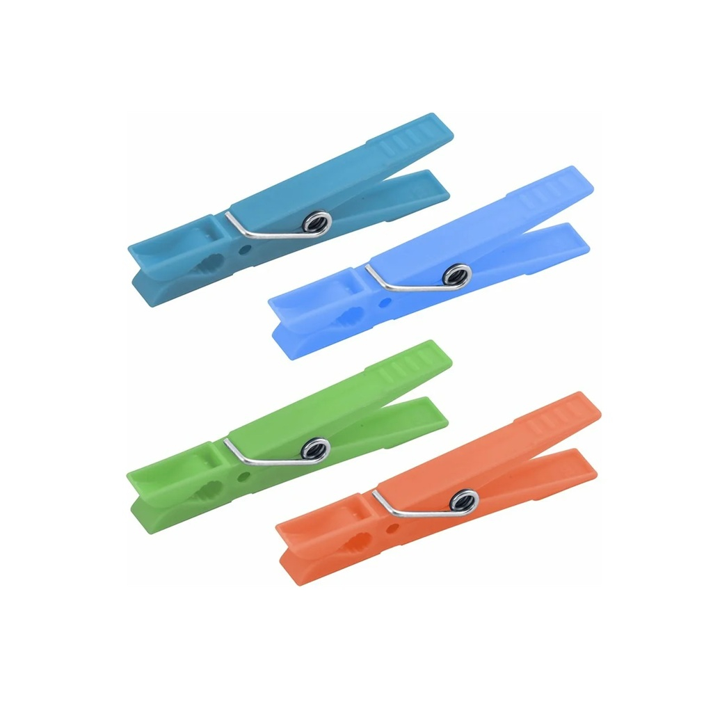 Прищепки для белья Мультидом LF75-70 пластик, различные цвета, 12 шт