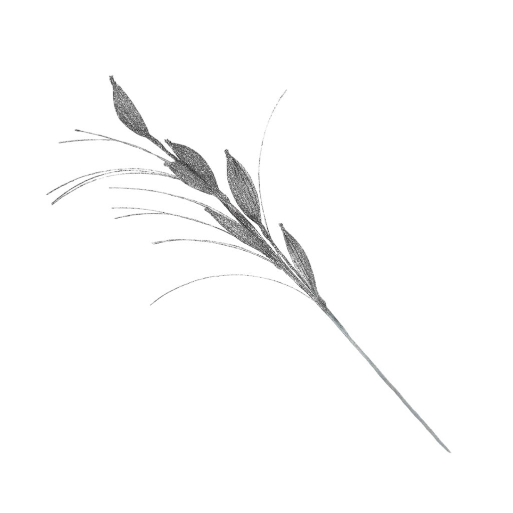 Ветвь декоративная 820 мм, серебро, SYJFYA- 0923048S,  для новогоднего украшения 