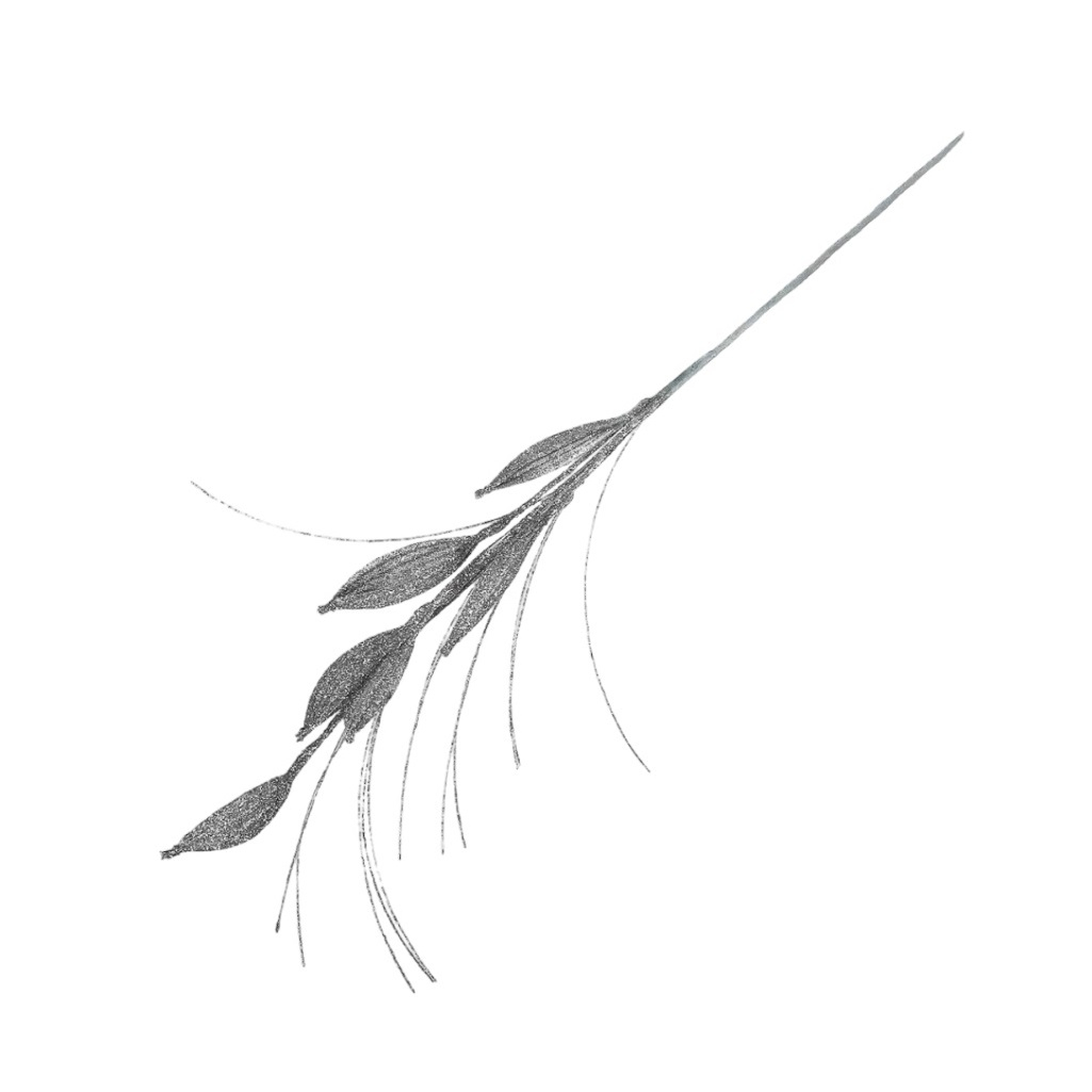 Ветвь декоративная 820 мм, серебро, SYJFYA- 0923048S,  для новогоднего украшения 