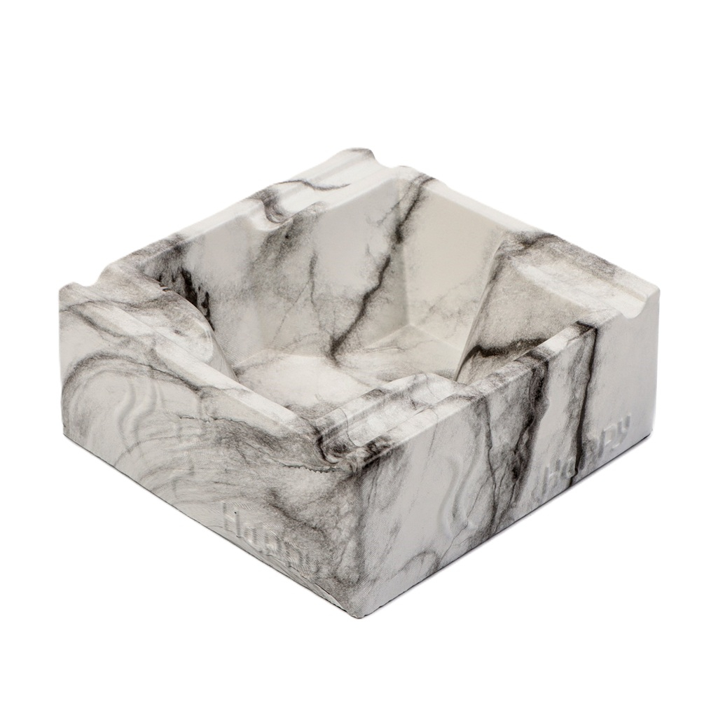 Пепельница Мрамор 10086162, керамика, черный с белым, 5.5х12.9 см