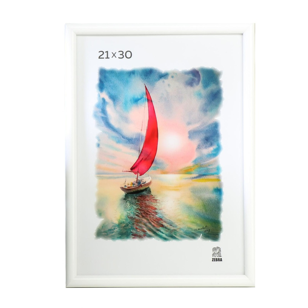 Фоторамка Zebra 5215040 21х30 см, пластик, стекло, белая, 1.5х23.5х32.5 см