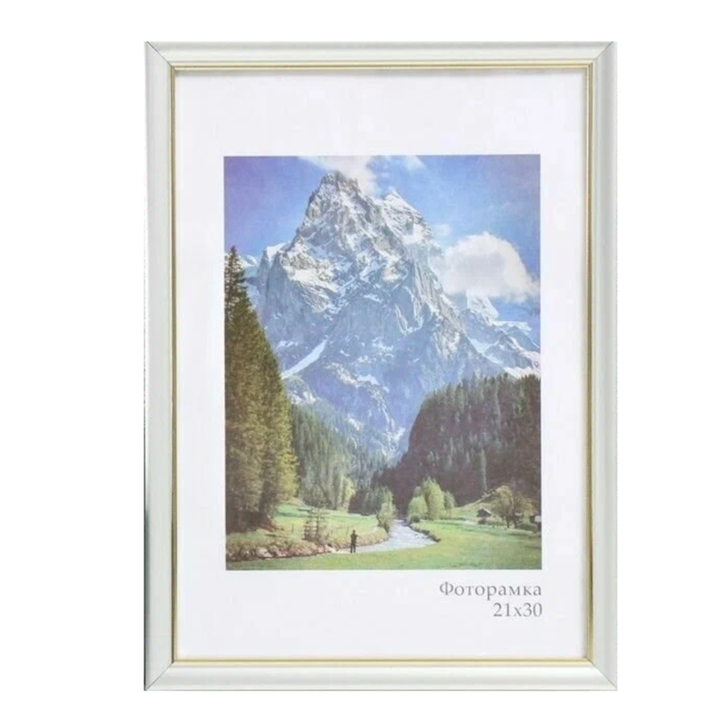 Фоторамка Офис 8 9467550 21х30 см, пластик, стекло, серебристая