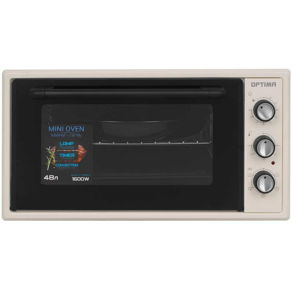 Мини-печь Optima MO-48BF, 2003569, цвет бежевый, объем 48 л, 1.6 кВт