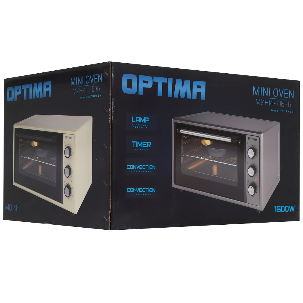 Мини-печь Optima MO-48BF, 2003569, цвет бежевый, объем 48 л, 1.6 кВт