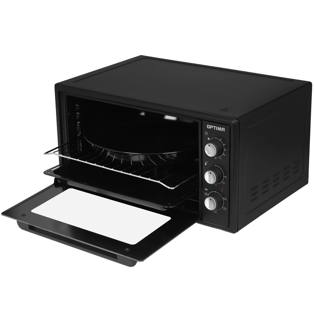 Мини-печь Optima MO-48BLF, 2003567, цвет черный, объем 48 л, 1.6 кВт
