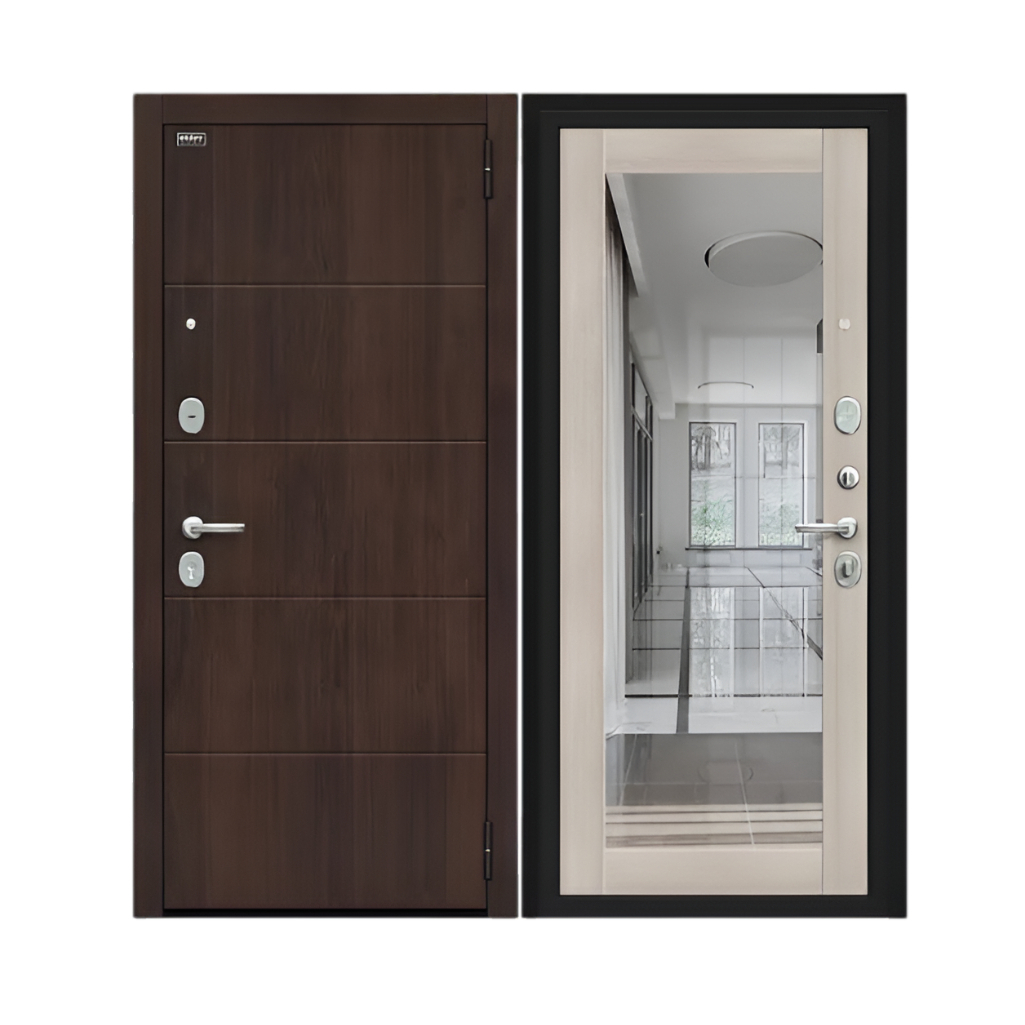 Дверь металлическая Bravo Almon, Cappuccino Veralinga, Лунный камень 2050х960 мм, входная, R 033-1786, Правая