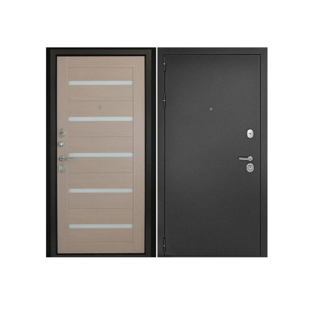 Дверь металлическая Дверной континент, Рубикон Царга Капучино 2050х960 мм, входная, Левая L