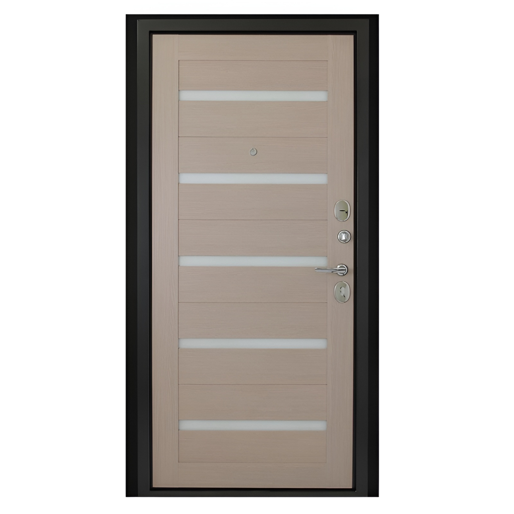 Дверь металлическая Дверной континент, Рубикон Царга Капучино 2050х960 мм, входная, Левая L