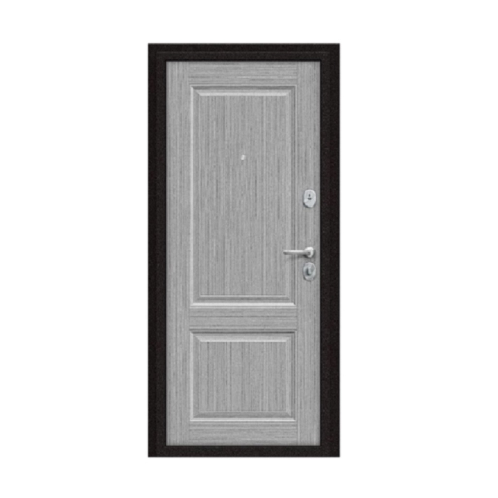 Дверь металлическая Bravo Эконом Optim 033-2714, серый клен, антик медный, 205х86 L