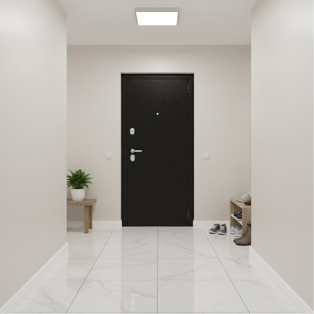 Дверь металлическая Bravo Эконом Optim 033-2714, серый клен, антик медный, 205х86 L