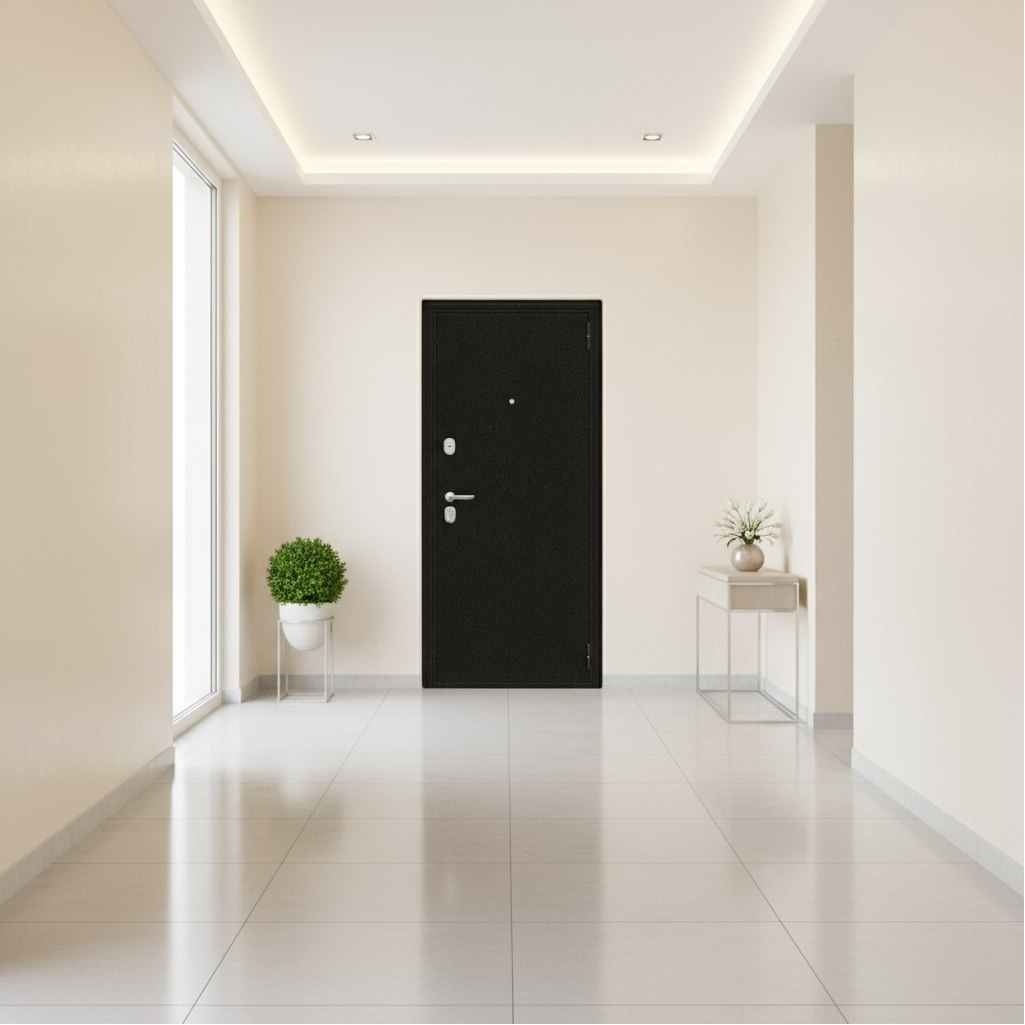 Дверь металлическая Bravo Эконом Optim 033-2717, серый клен, антик медный, 205х96 R