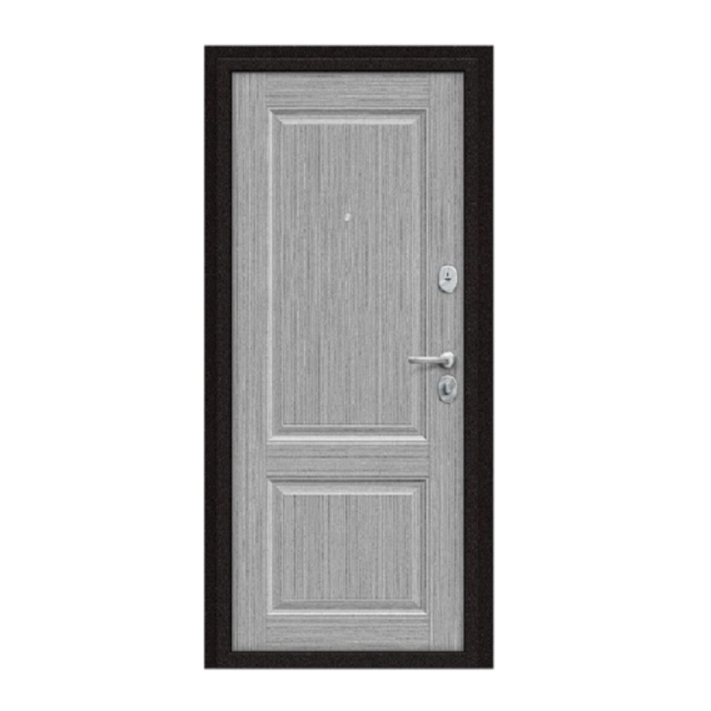 Дверь металлическая Bravo Эконом Optim 033-2716, серый клен, антик медный, 205х96 L