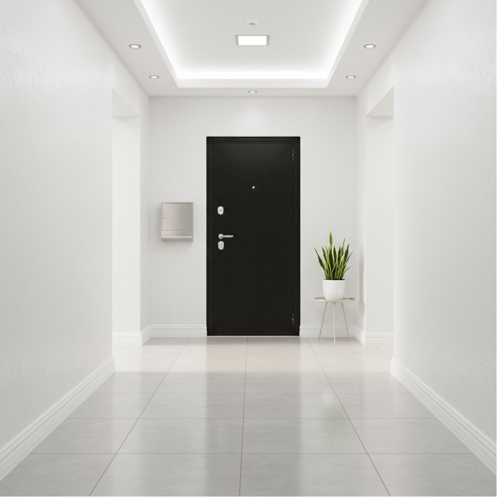 Дверь металлическая Bravo Эконом Optim 033-2716, серый клен, антик медный, 205х96 L