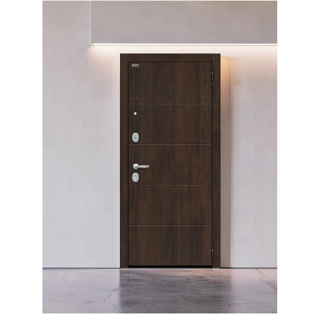 Дверь металлическая Bravo R3 Almon, Cappuccino Melinga, Лунный камень 205х86L (033-2686)