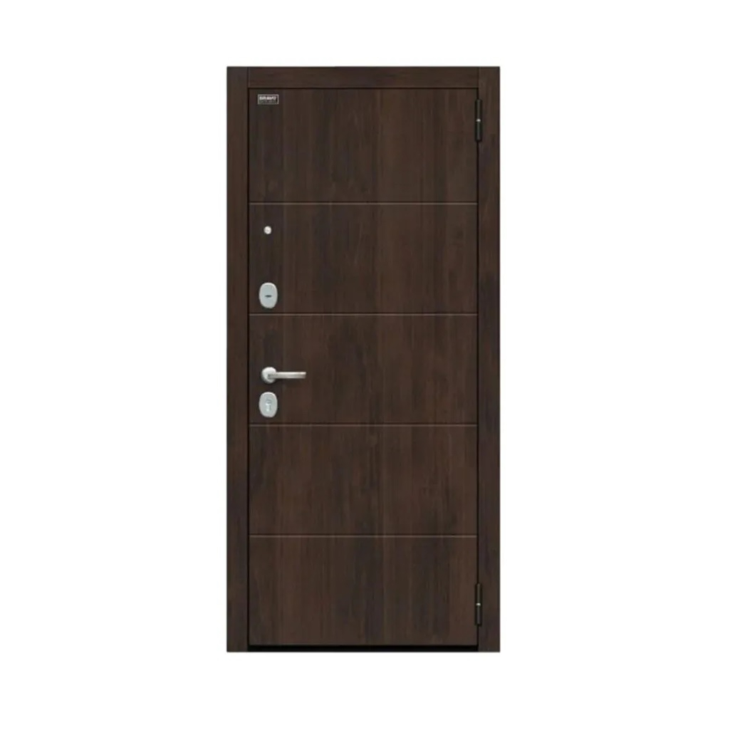 Дверь металлическая Bravo R3 Almon, Cappuccino Melinga, Лунный камень 205х86L (033-2686)
