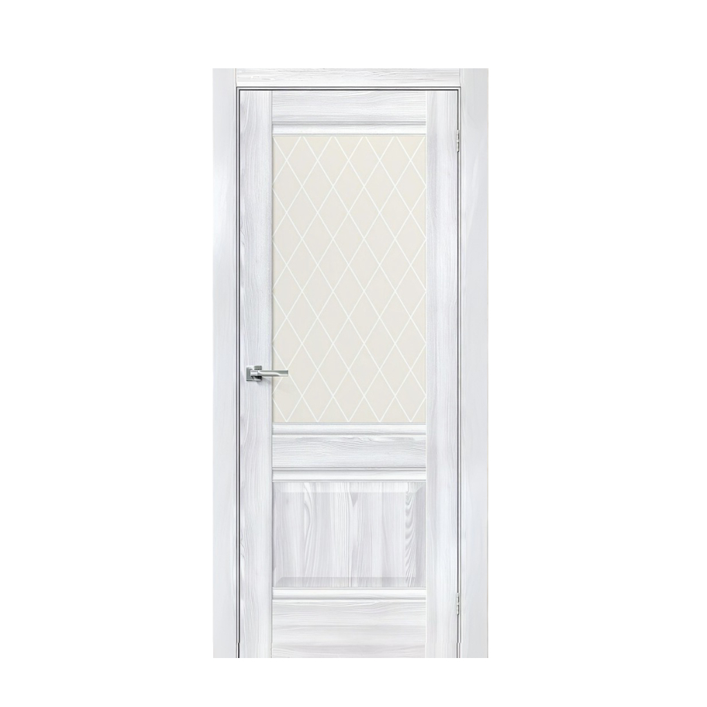 Дверь Прима-3 White Dreamline White Crystal ДO60, 153-0203, 2000x600 мм, межкомнатная, с экошпоном и стеклом