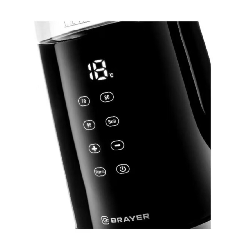 Чайник электрический Brayer BR1037, LED дисплей, автоотключение, 1.7 л
