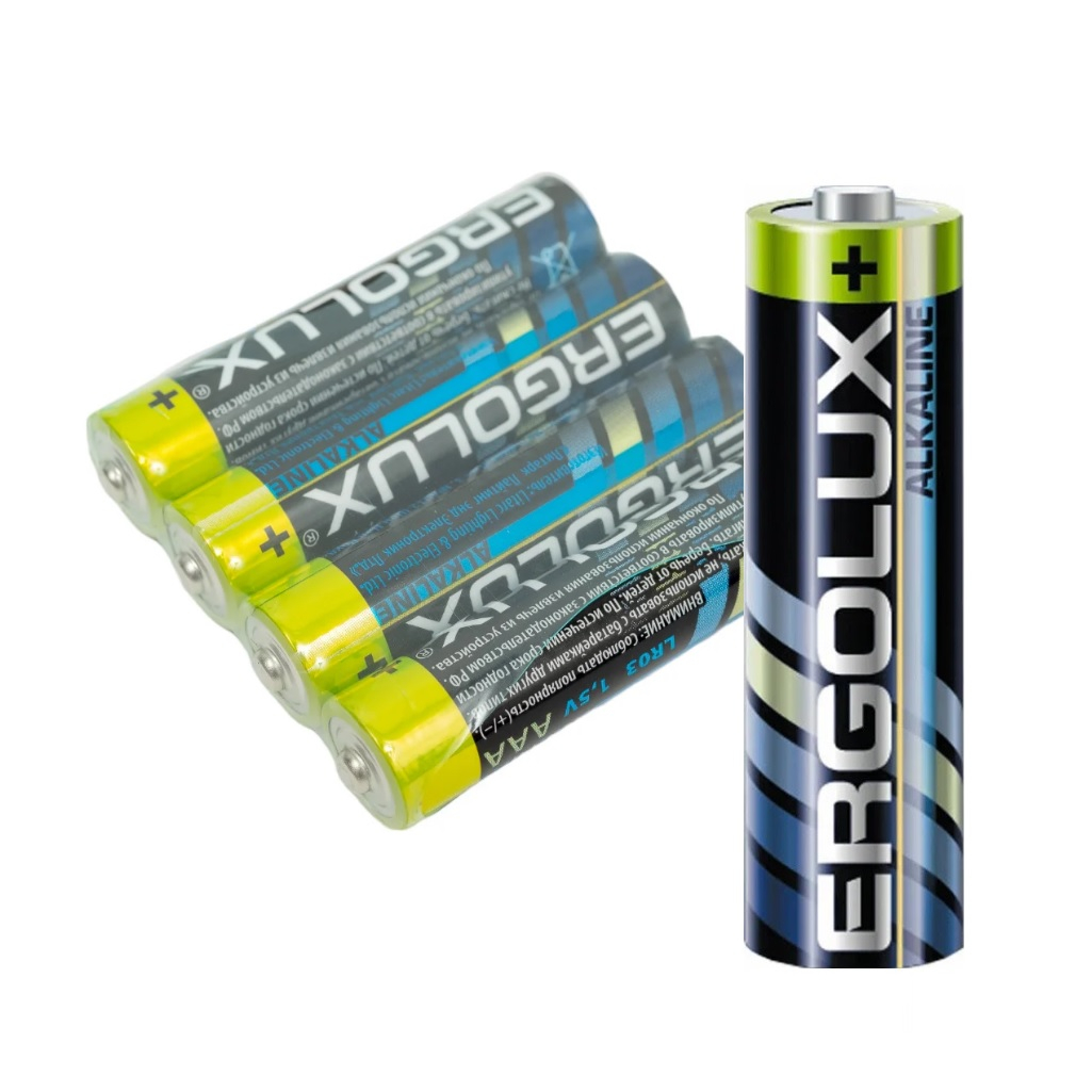 Элемент питания Ergolux LR03, 1,5v, ААA, Plus Alkaline, 14213