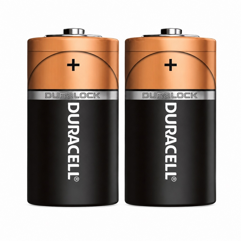 Батарейка Duracell Basic LR20 D Alkaline, 1.5В, алкалиновая, в упаковке 2 штуки