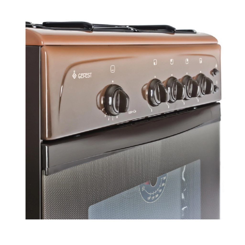 Плита газовая Gefest ПГ 1200 С6 К19, V0030948, цвет коричневый, объем духовки 63 л, откидная дверца