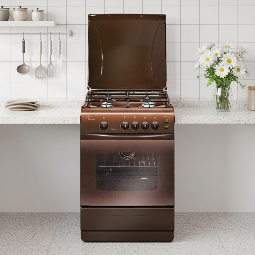 Плита газовая Gefest ПГ 1200 С6 К19, V0030948, цвет коричневый, объем духовки 63 л, откидная дверца