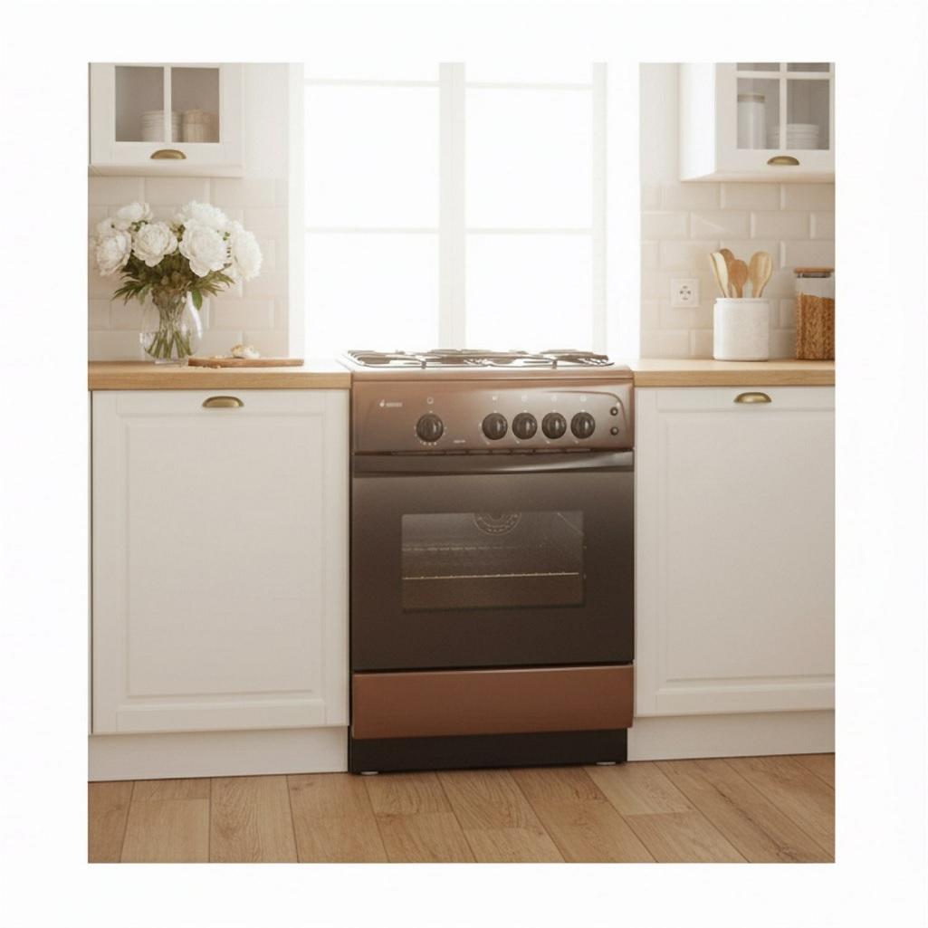 Плита газовая Gefest ПГ 1200 С6 К19, V0030948, цвет коричневый, объем духовки 63 л, откидная дверца