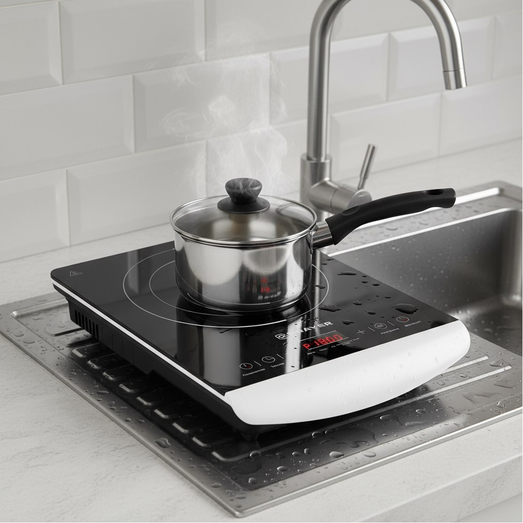 Электроплитка настольная Brayer 2810BR, 1 конфорка, цвет черный, 2 кВт