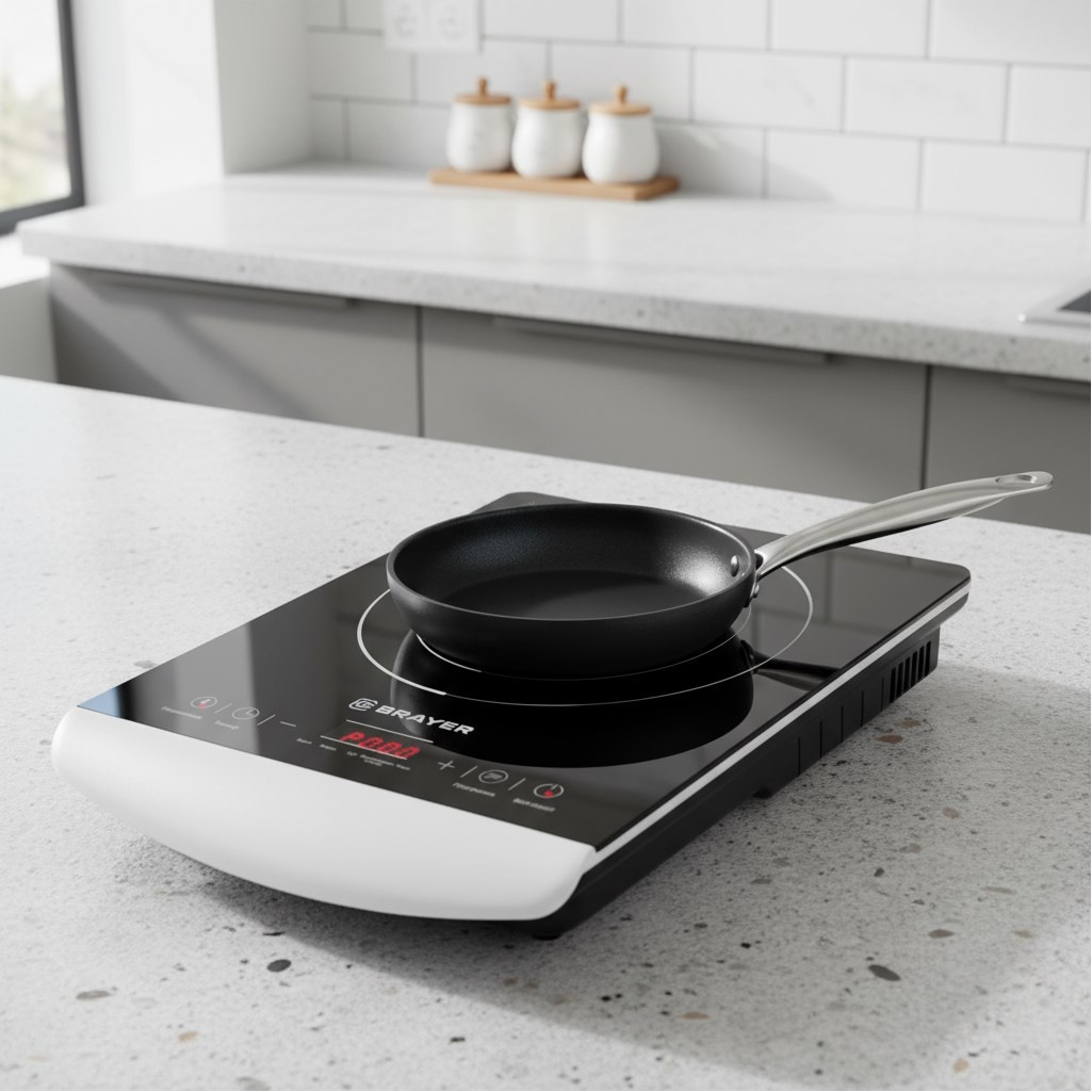 Электроплитка настольная Brayer 2810BR, 1 конфорка, цвет черный, 2 кВт